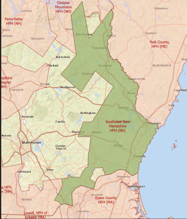 Southeast New Hampshire map after expansion